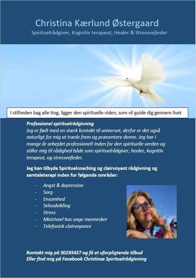 Informationsflyer om Christinas spirituelle rådgivning
